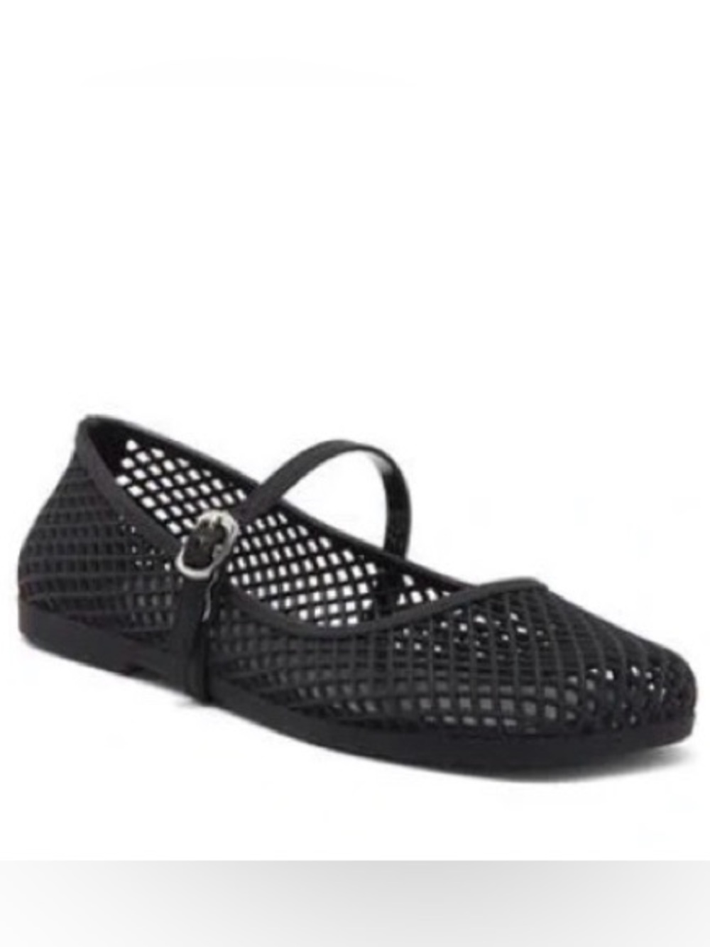 Jeffrey Campbell Women’s Black Mesh jelly Mary Jane Flats NWT size 7